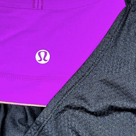 Lululemon Athletica No Limits Raspberry Black Workout Racerback Bra w/Tank Sz S - Picture 4 of 4